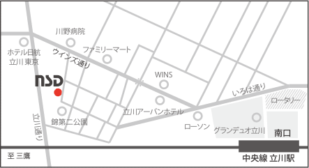 立川駅南口からのアクセス図